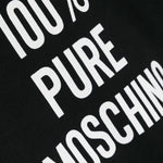 Moschino Kids Felpa Nera Girocollo con Stampa per Neonati (dettaglio)