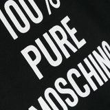 Moschino Kids Felpa Nera Girocollo con Stampa per Neonati (dettaglio)