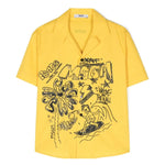 MSGM Kids Camicia Gialla con Stampa per Bambini