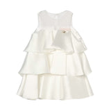 Blumarine Kids Abito Bianco con Balze per Bambine