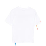 Msgm Kids T-Shirt Bianco con Stampa Logo e Ricamo per Bambini