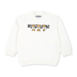 Moschino Kids Felpa Panna con Logo Teddy Bear per Neonati 