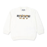 Moschino Kids Felpa Panna con Logo Teddy Bear per Neonati 
