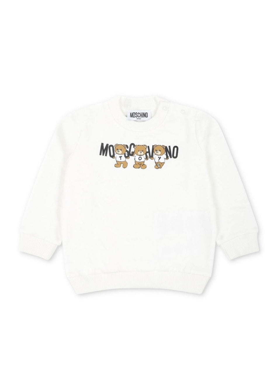 Moschino Kids Felpa Panna con Logo Teddy Bear per Neonati 