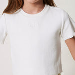 Twinset Kids T-shirt Bianca con Ricamo per Bambine
