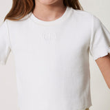 Twinset Kids T-shirt Bianca con Ricamo per Bambine