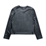 Diesel Kids T-shirt Maniche Lunghe in Pelle Nera per Bambine (retro)