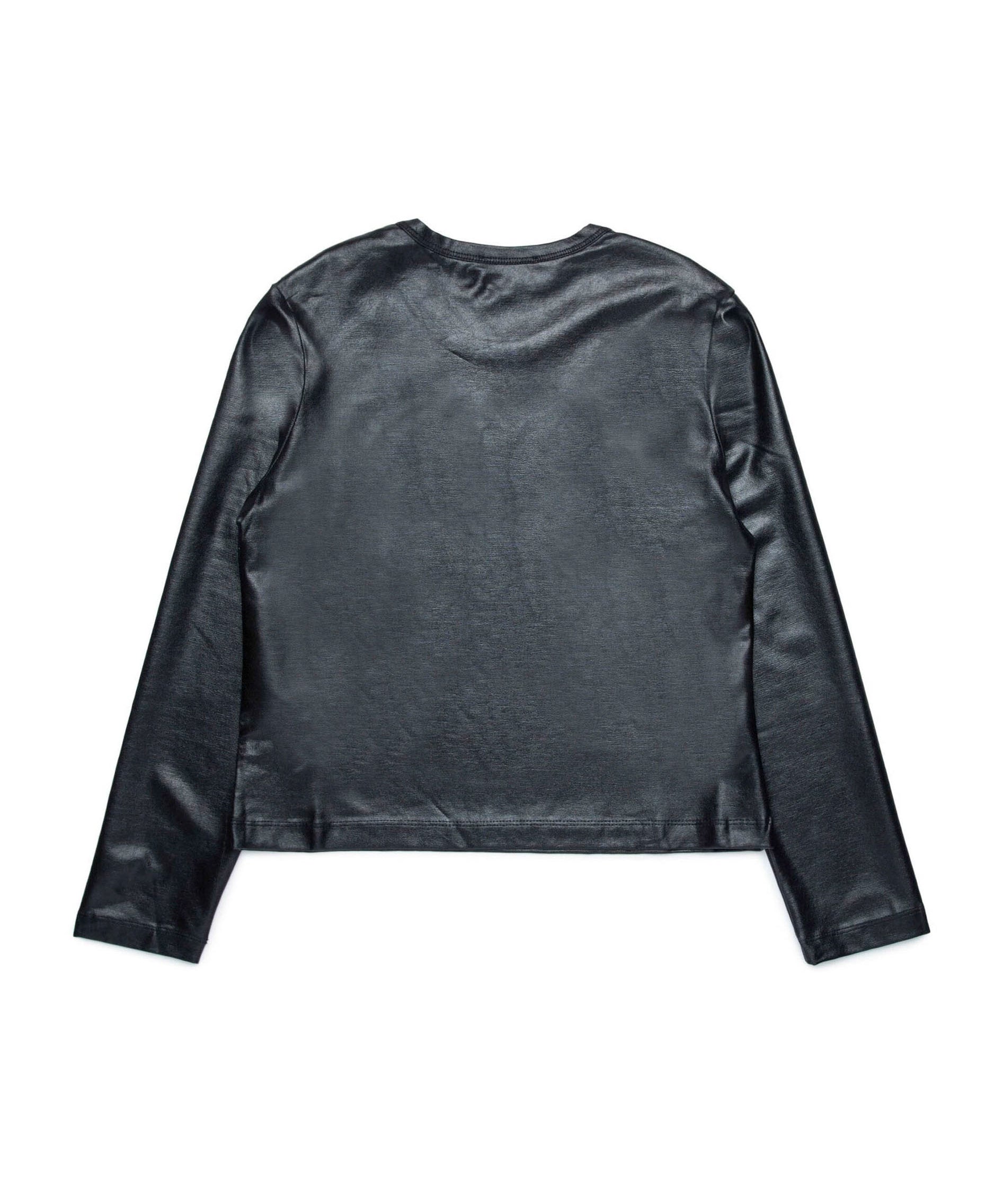 Diesel Kids T-shirt Maniche Lunghe in Pelle Nera per Bambine (retro)