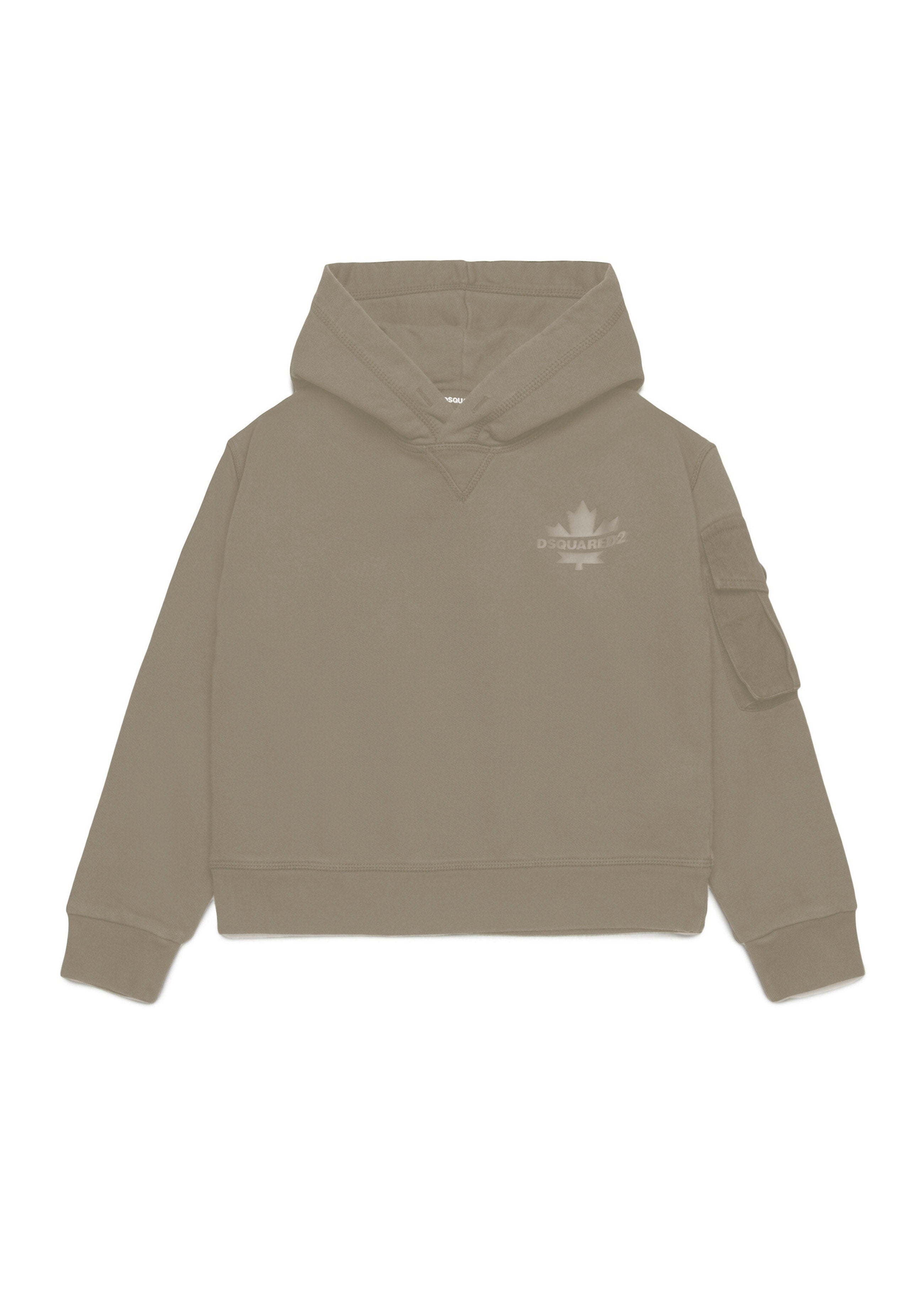 Dsquared2 Kids Felpa Con Cappuccio Beige per Bambini