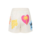 Barrow Kids Short Crema con Stampa e Strass per Bambine