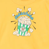 Moschino Kids Felpa Gialla Girocollo con Stampa Popcorn Teddy Bear e Logo per Neonati