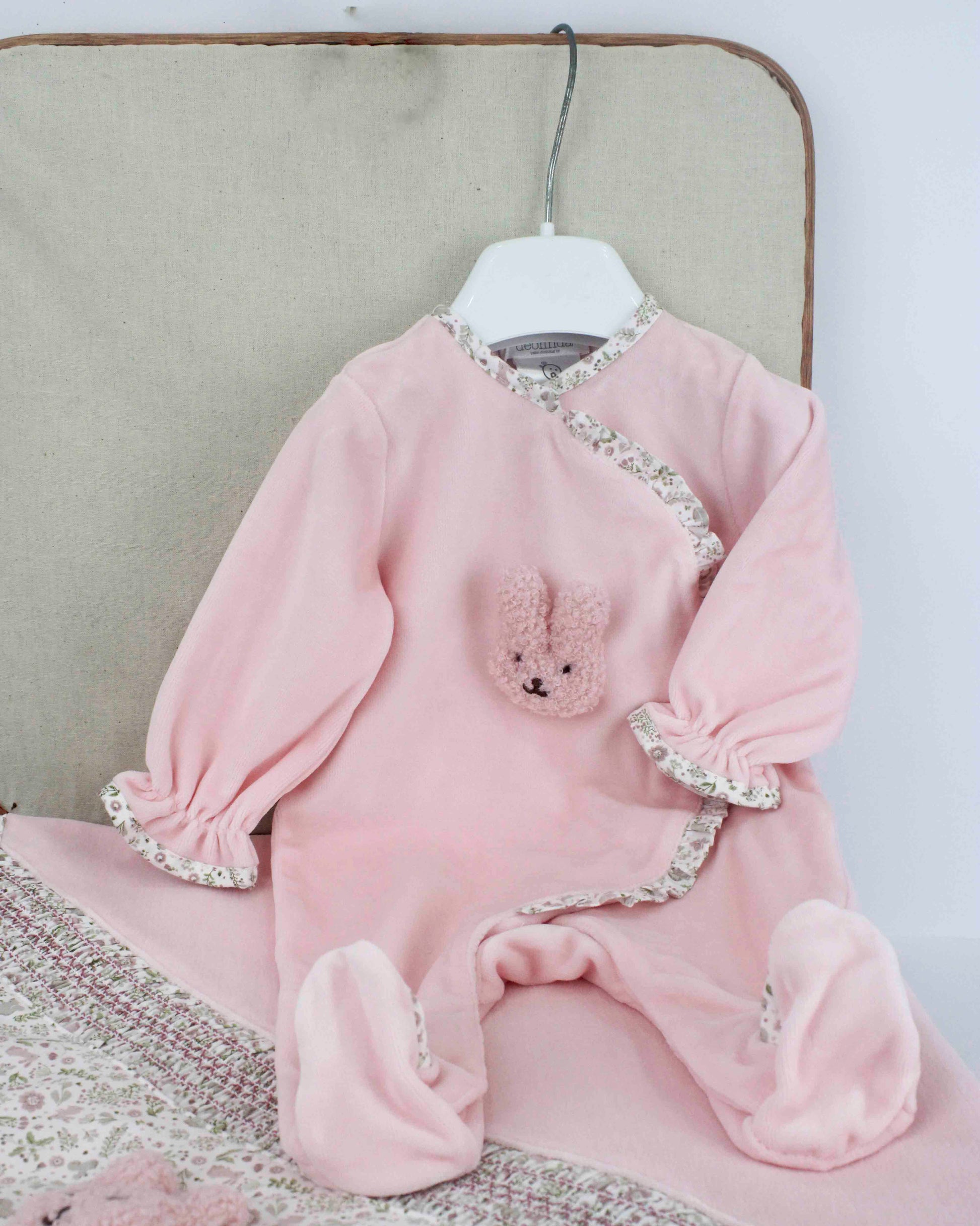 Deolinda Tutina Rosa con Teddy per Neonate