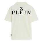 Philipp Plein Kids Polo Bianco con Stampa per Bambini