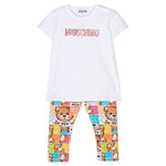 Moschino Kids Completo T-Shirt e leggings con Stampa Puzzle