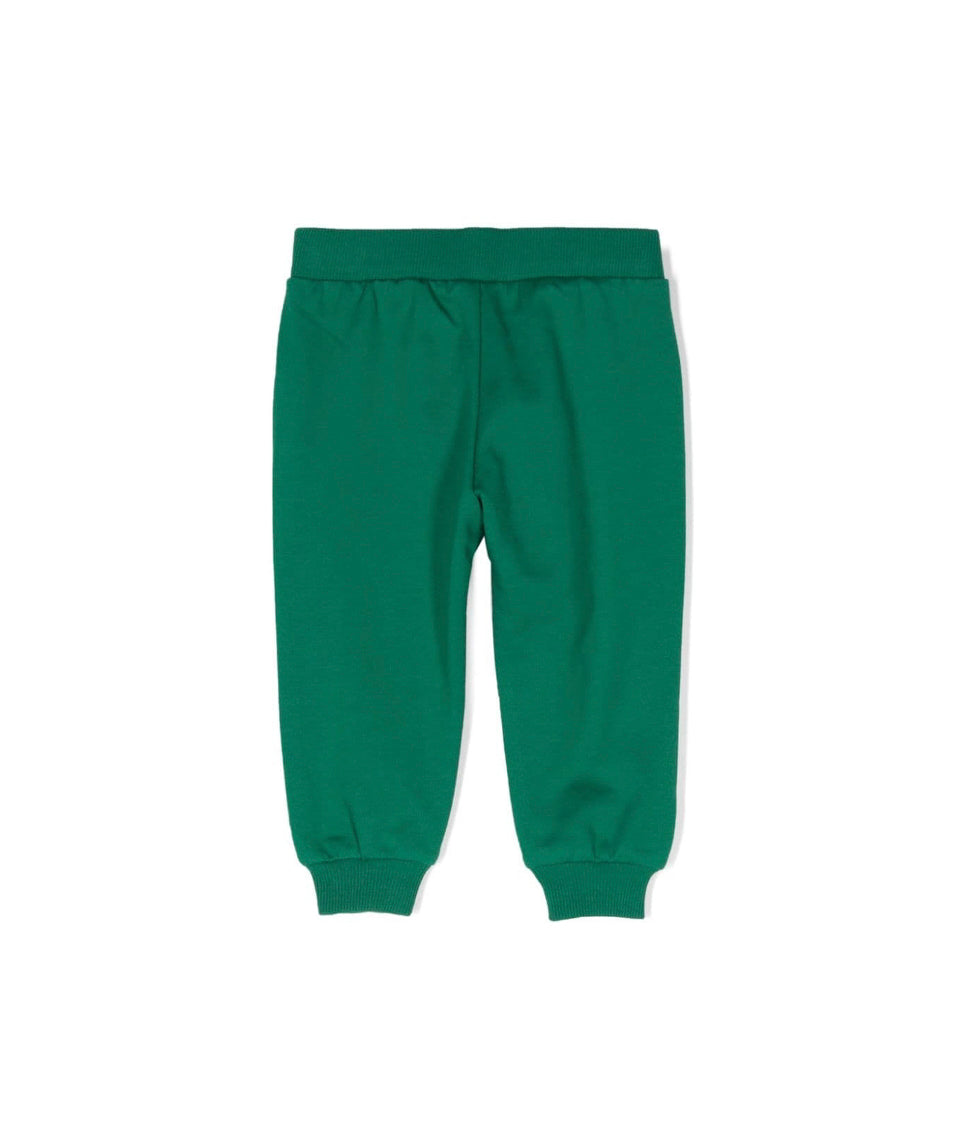 Moschino Kids Pantaloni in Tuta Verdi con Teddy Bear per Neonati (retro)