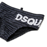 Dsquared2 Kids Costume Nero con Logo All-Over per Bambini