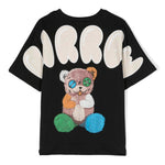 Barrow Kids T-shirt Nera con Stampa Logo e Orsetto retro