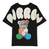 Barrow Kids T-shirt Nera con Stampa Logo e Orsetto retro