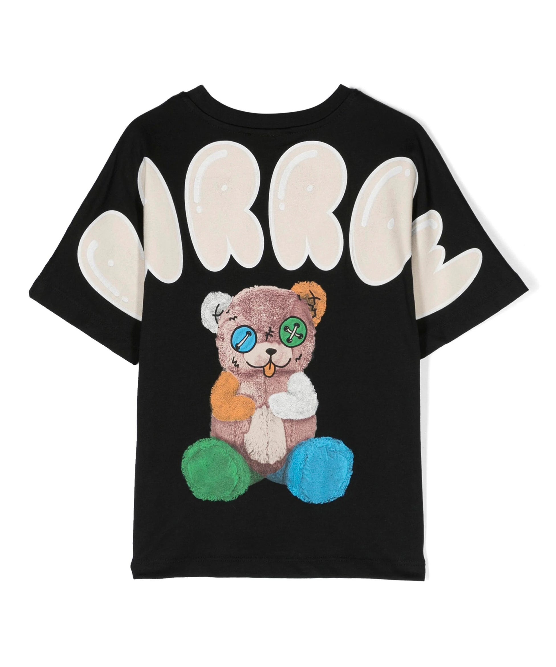Barrow Kids T-shirt Nera con Stampa Logo e Orsetto retro