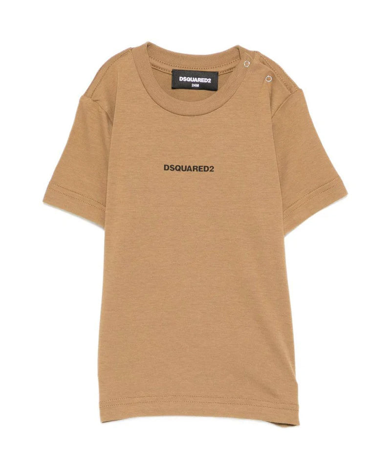 Dsquared2 Kids T-Shirt Marrone con Logo per Neonati