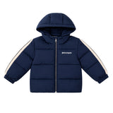 Palm Angels Kids Giubbino Blu con Logo per Neonati