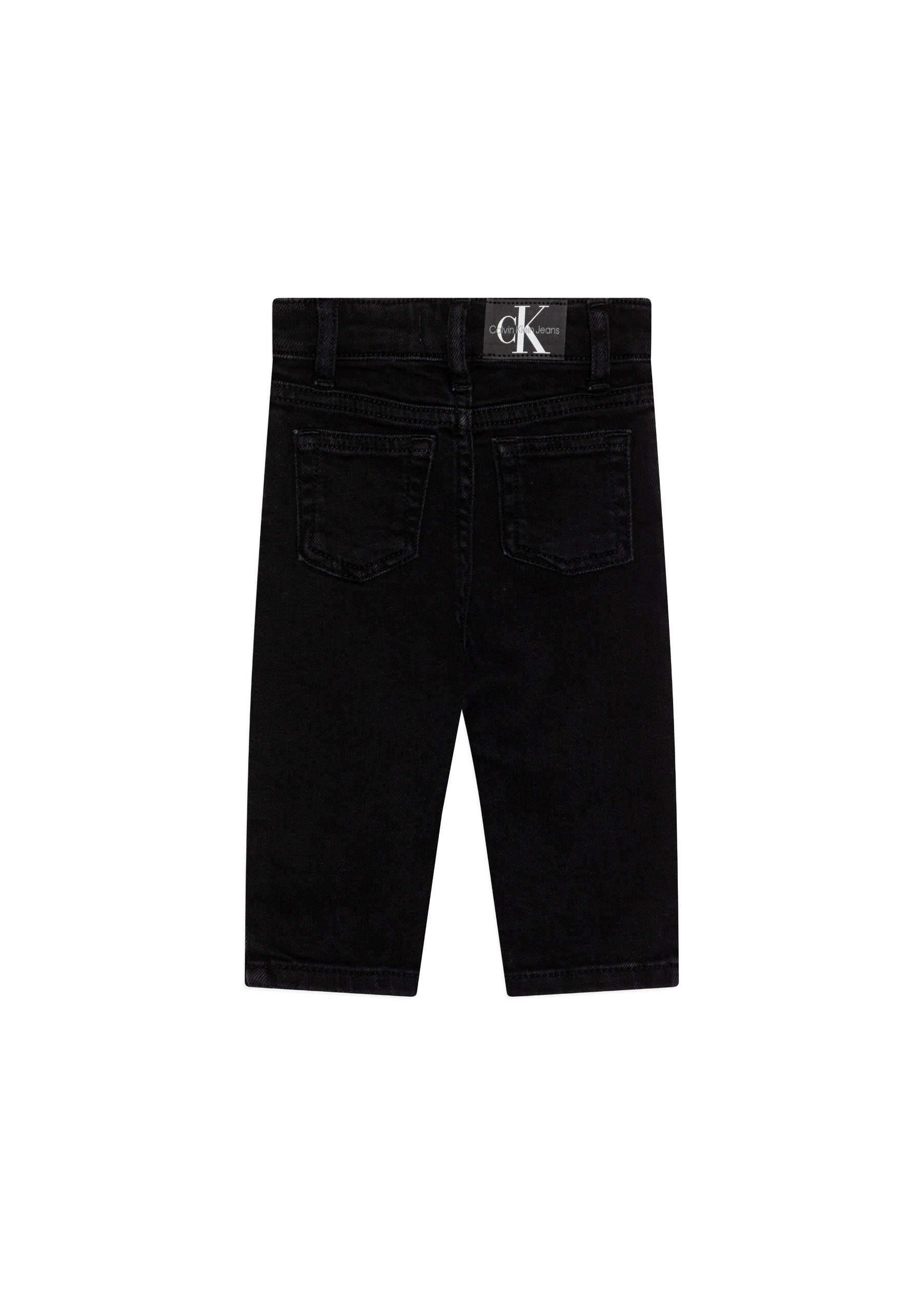 Calvin Klein Kids Pantaloni Denim Neri per Neonati