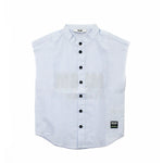 MSGM Kids Camicia Celeste Giro Maniche con Stampa per Bambini