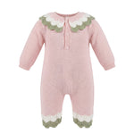 Marlu Tutina Panna con Dettagli Rosa/Verde e Ricamo Fiore per Neonate