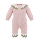Marlu Tutina Panna con Dettagli Rosa/Verde e Ricamo Fiore per Neonate