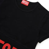 Diesel Kids T-shirt Nero con Logo Rosso per Bambine
