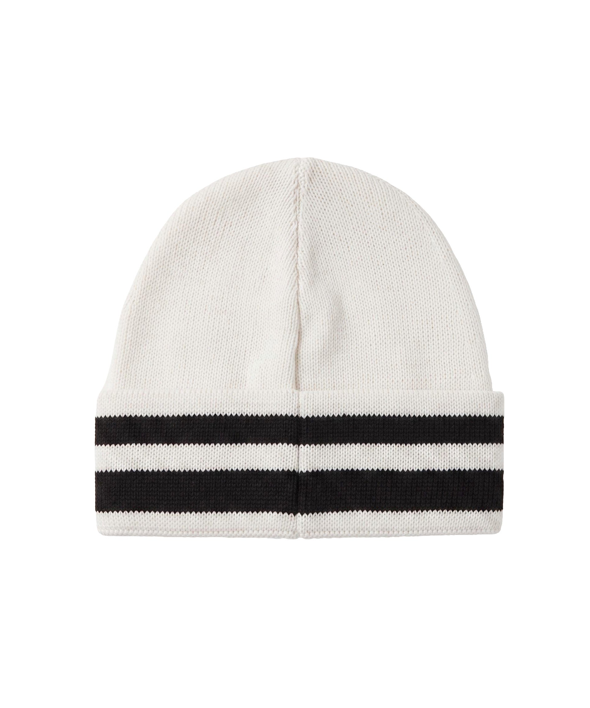 Gcds Kids Cappello in Lana Bianco con Logo Nero Unisex