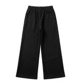 Elisabetta Franchi La Mia Bambina Pantalone a Palazzo Nero con Ricamo Logo per Bambine