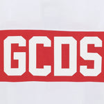 Gcds Kids T-Shirt Bianca con Banda Rossa Logata Unisex