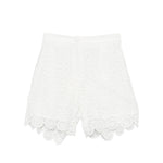 Twinset Kids Short Off-White in Pizzo per Bambine