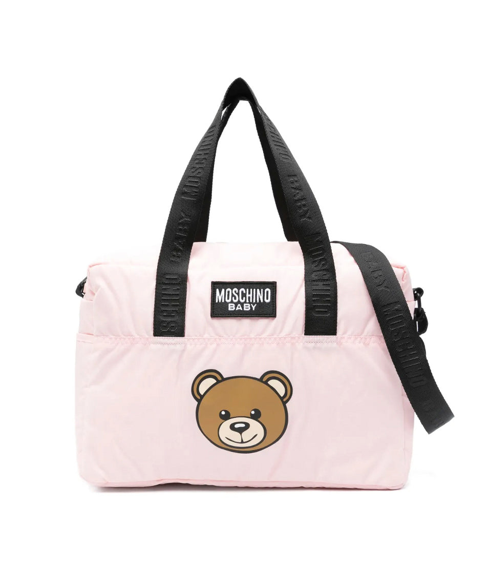 Moschino Kids Borsa Mamma Rosa con Teddy