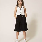 Twinset Kids Bermuda Nero con Logo per Bambine