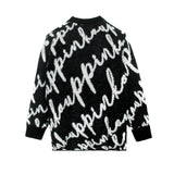 Pinko Kids Cardigan Nero con Logo All-over per Bambine (retro)