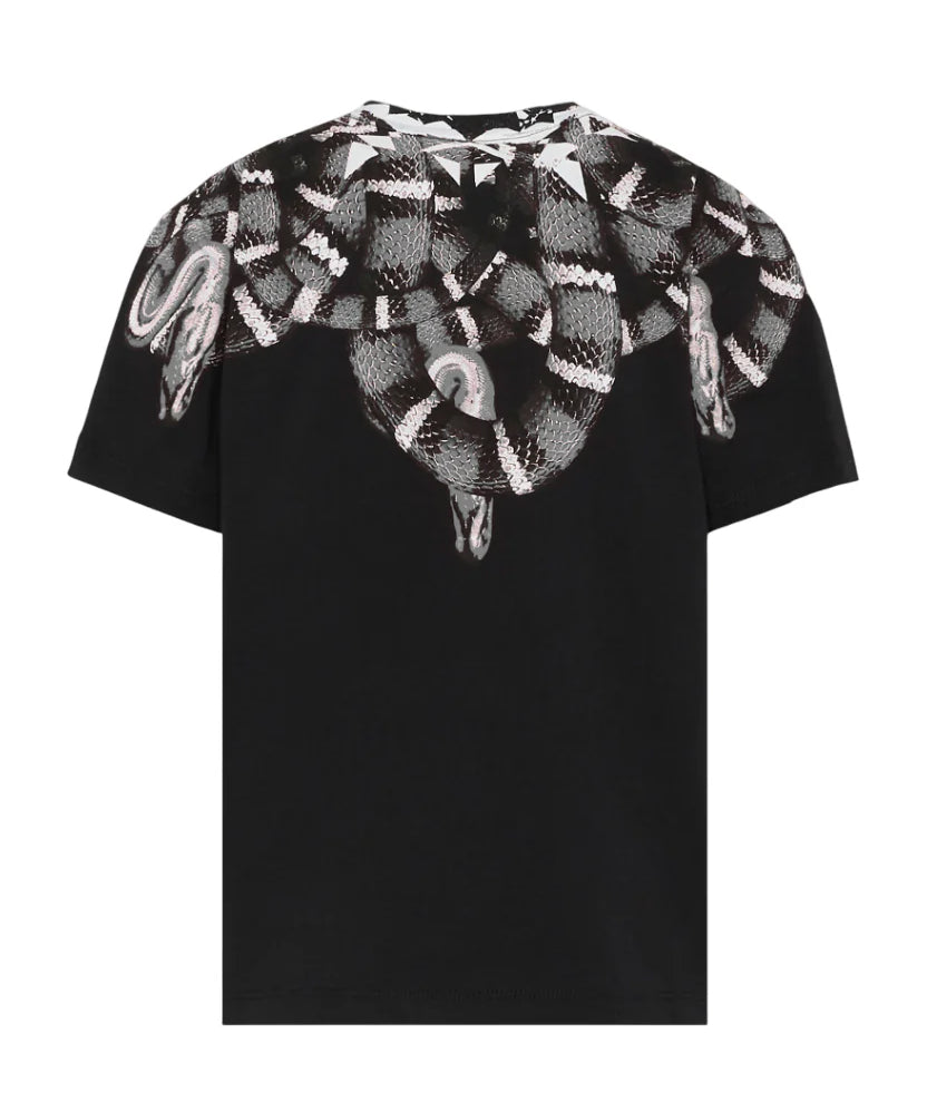 Marcelo Burlon County of Milan Kids T-Shirt Snake Nera per Bambini