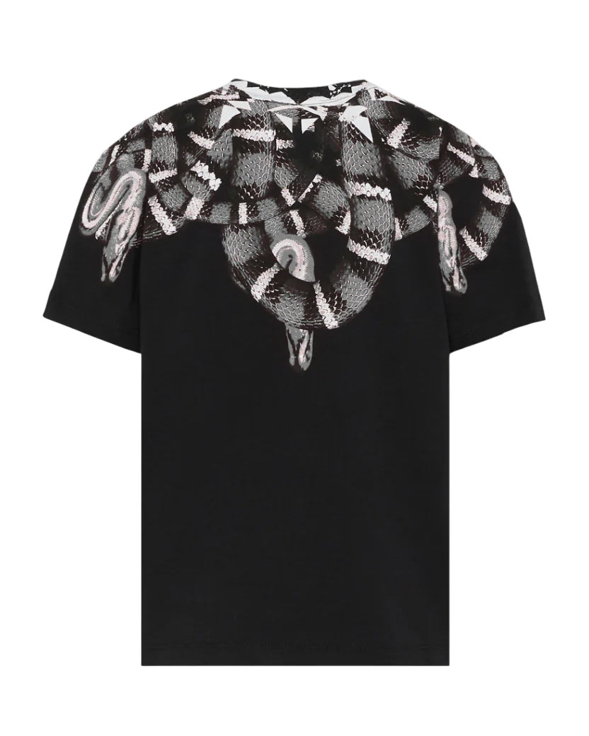 Marcelo Burlon County of Milan Kids T-Shirt Snake Nera per Bambini