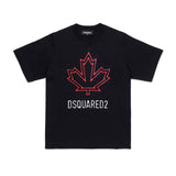 Dsquared2 Kids T-shirt Nera con Canadian Leaf per Bambini