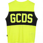 Gcds Kids Canotta Gialla con Banda Nera Logata per Bambini