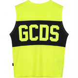 Gcds Kids Canotta Gialla con Banda Nera Logata per Bambini