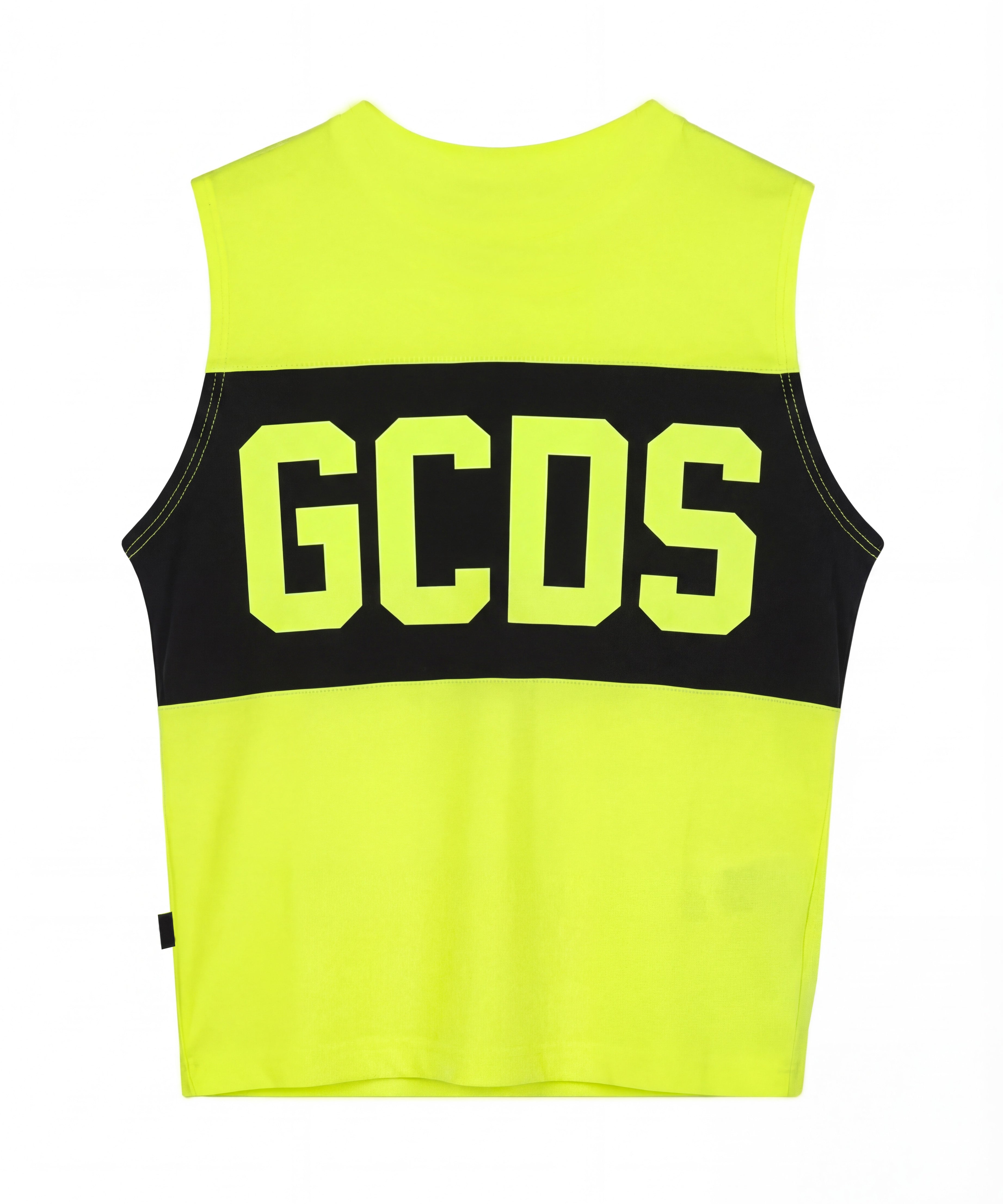 Gcds Kids Canotta Gialla con Banda Nera Logata per Bambini