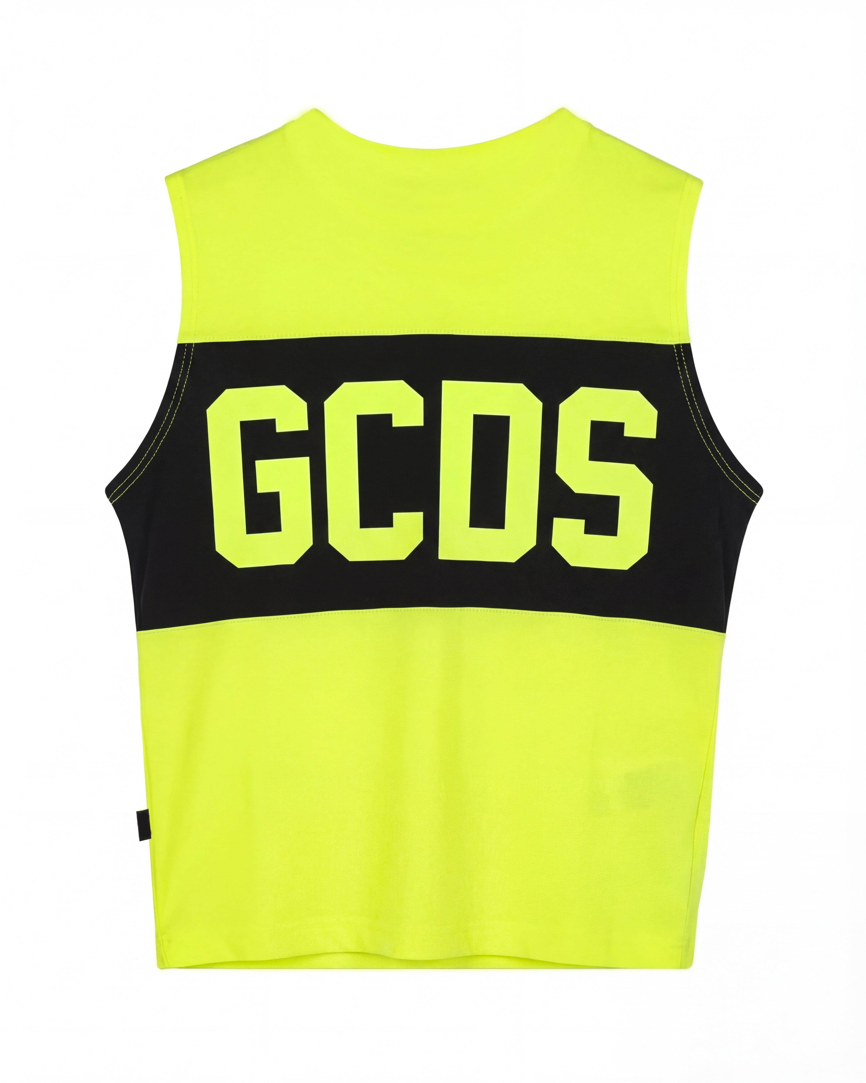 Gcds Kids Canotta Gialla con Banda Nera Logata per Bambini