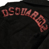 Dsquared2 Kids Giacca in Denim Nero con Stampa Logo sul Retro per Neonati