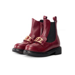 Twinset Kids Stivaletto Bergundy con Logo per Bambine