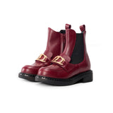 Twinset Kids Stivaletto Bergundy con Logo per Bambine