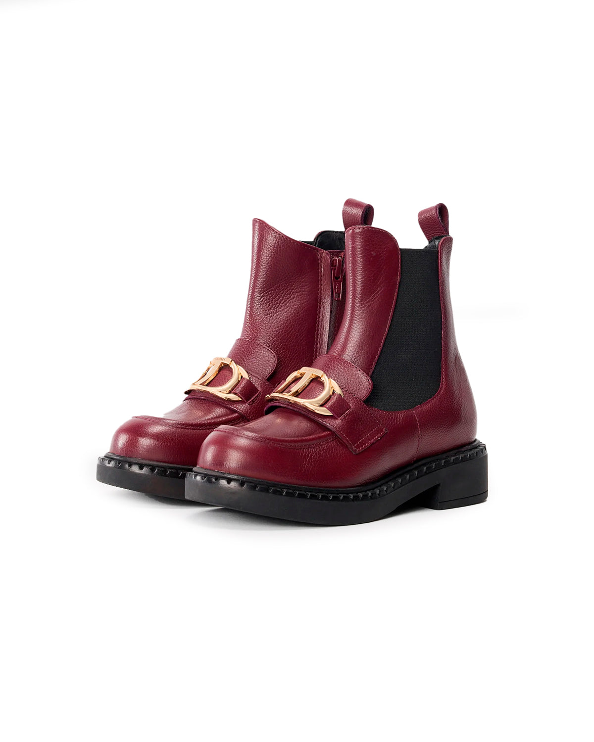 Twinset Kids Stivaletto Bergundy con Logo per Bambine