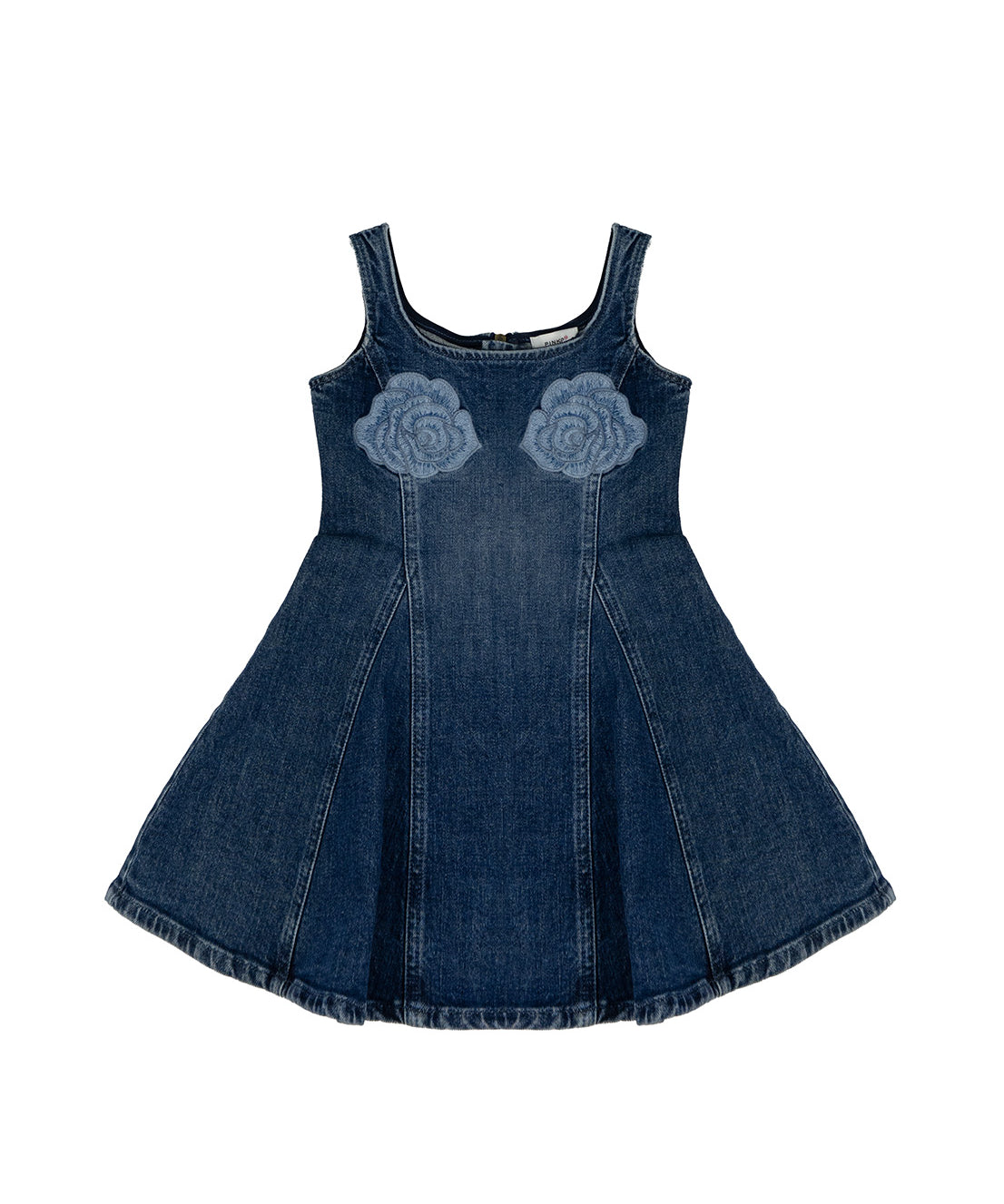 Pinko Kids Abito in Denim con Ricamo Rose per Bambine
