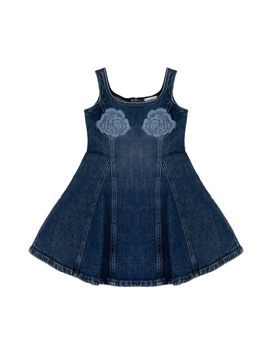 Pinko Kids Abito in Denim con Ricamo Rose per Bambine